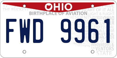 OH license plate FWD9961