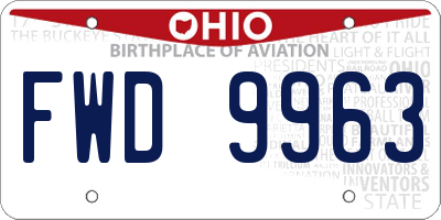 OH license plate FWD9963