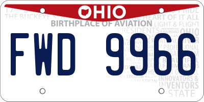 OH license plate FWD9966