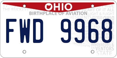 OH license plate FWD9968