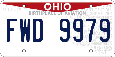 OH license plate FWD9979