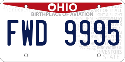 OH license plate FWD9995