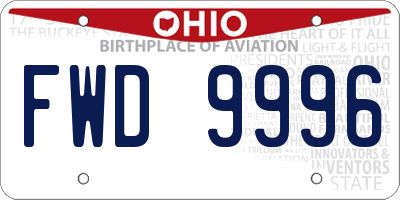 OH license plate FWD9996