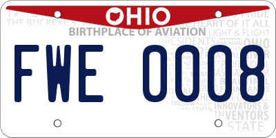 OH license plate FWE0008