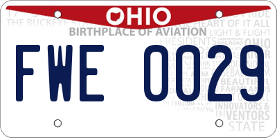 OH license plate FWE0029