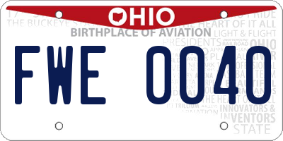 OH license plate FWE0040