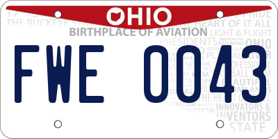 OH license plate FWE0043