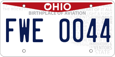 OH license plate FWE0044