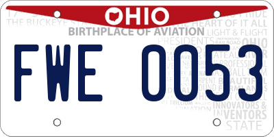 OH license plate FWE0053