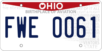 OH license plate FWE0061