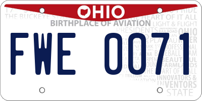 OH license plate FWE0071