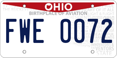OH license plate FWE0072