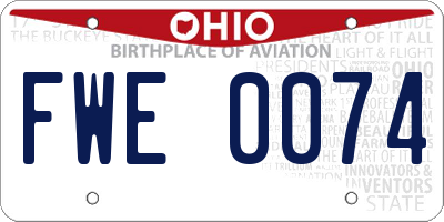 OH license plate FWE0074