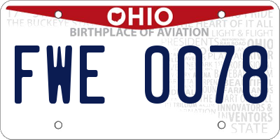 OH license plate FWE0078