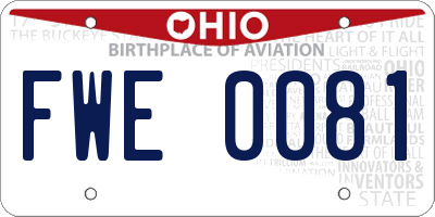 OH license plate FWE0081