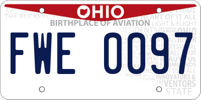 OH license plate FWE0097
