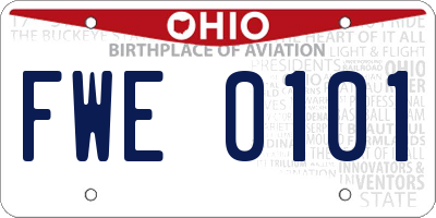 OH license plate FWE0101