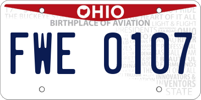 OH license plate FWE0107