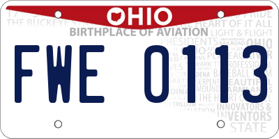 OH license plate FWE0113