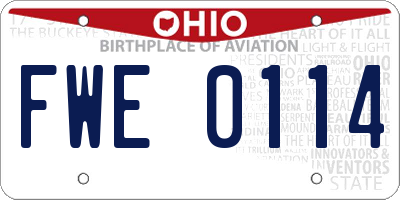 OH license plate FWE0114