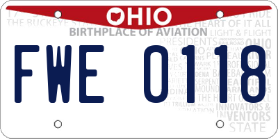 OH license plate FWE0118