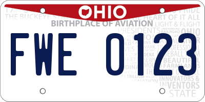 OH license plate FWE0123