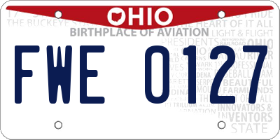 OH license plate FWE0127