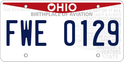 OH license plate FWE0129