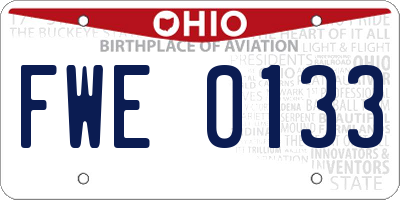 OH license plate FWE0133