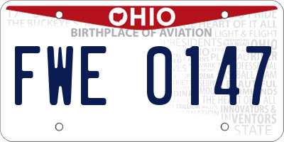OH license plate FWE0147