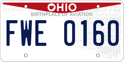 OH license plate FWE0160