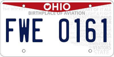 OH license plate FWE0161