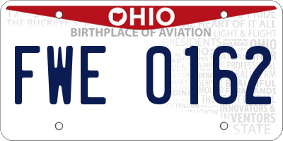 OH license plate FWE0162