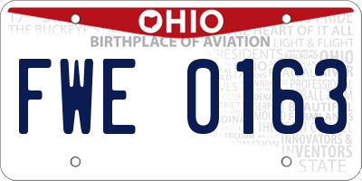 OH license plate FWE0163