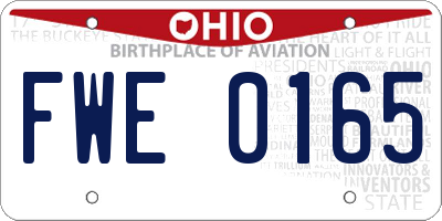 OH license plate FWE0165