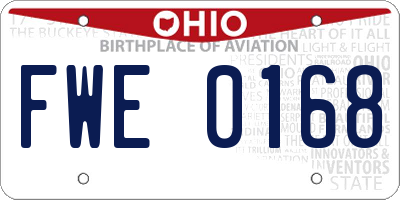 OH license plate FWE0168