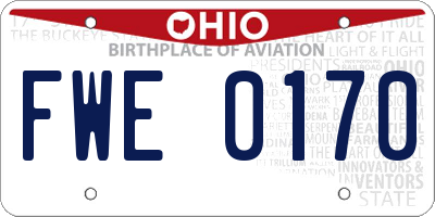 OH license plate FWE0170