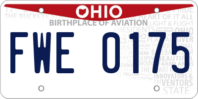 OH license plate FWE0175