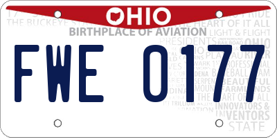OH license plate FWE0177