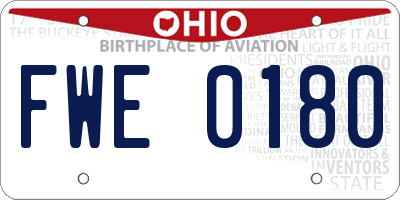 OH license plate FWE0180