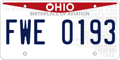 OH license plate FWE0193