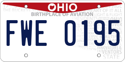 OH license plate FWE0195