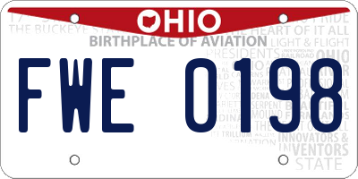 OH license plate FWE0198