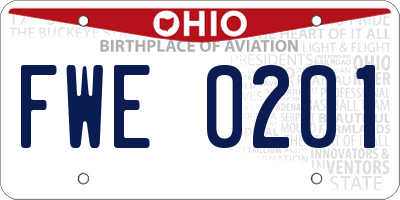 OH license plate FWE0201