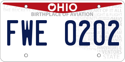 OH license plate FWE0202