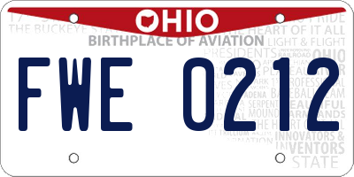 OH license plate FWE0212