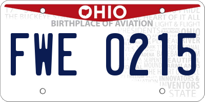 OH license plate FWE0215