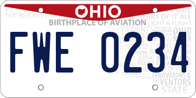 OH license plate FWE0234