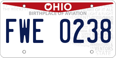 OH license plate FWE0238
