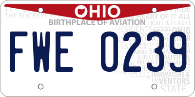 OH license plate FWE0239